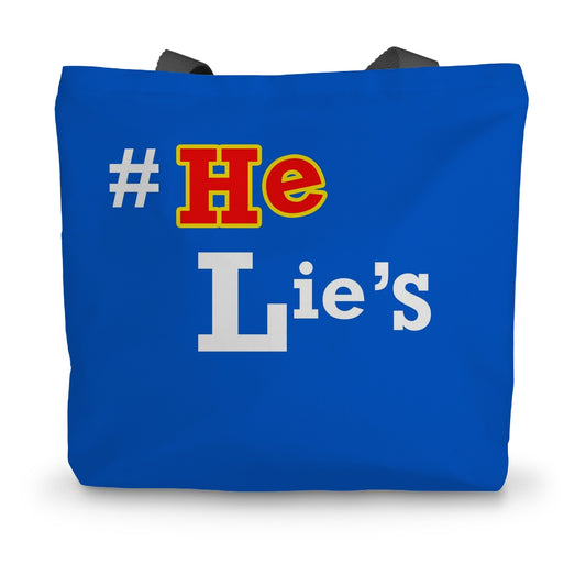 He Lies Again! Canvas Tote Bag